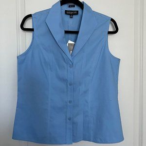 Jones New York Blue Vest Non Iron Size 6 Blue